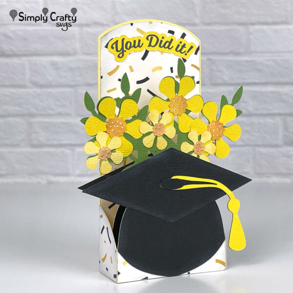 Floral Graduation Box Card SVG File