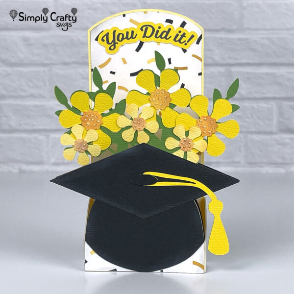 Floral Graduation Box Card SVG File