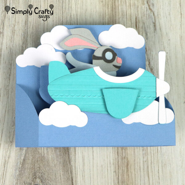 Flying Bunny Card SVG File