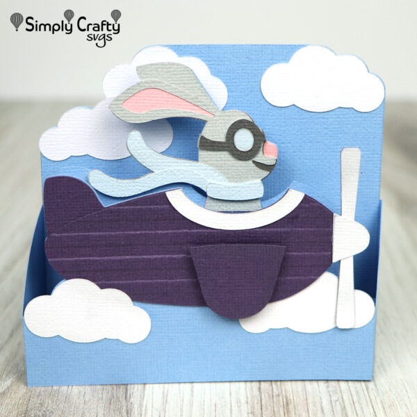 Flying Bunny Card SVG File