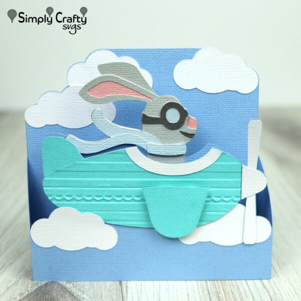 Flying Bunny Card SVG File