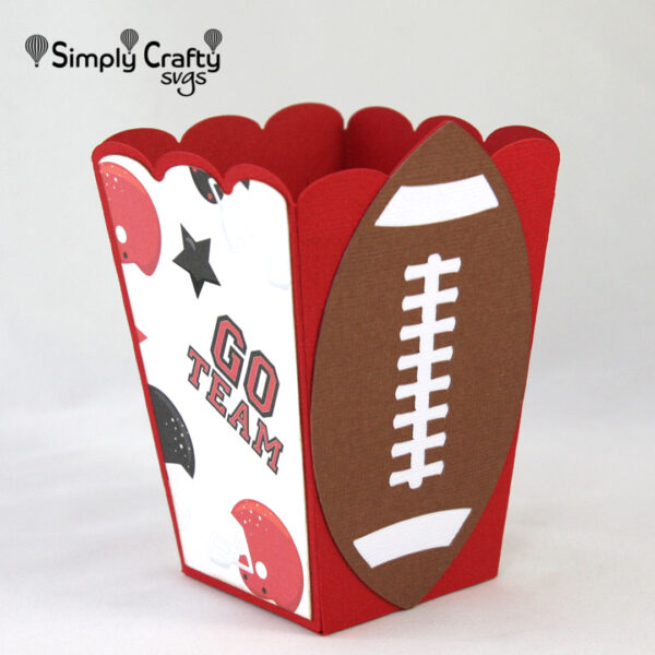 Football Popcorn Box SVG File