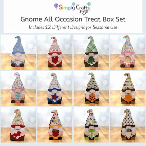 Gnome Treat Box Set SVG File