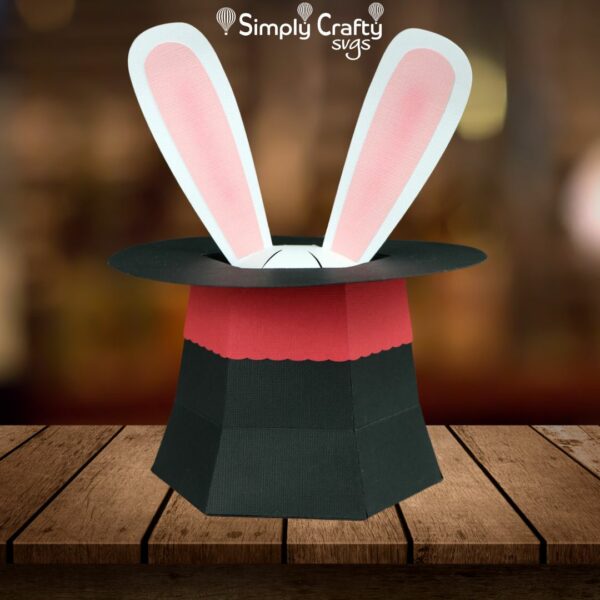 3D Magical Rabbit Hat Box SVG File