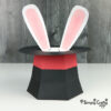 3D Magical Rabbit Hat Box SVG File