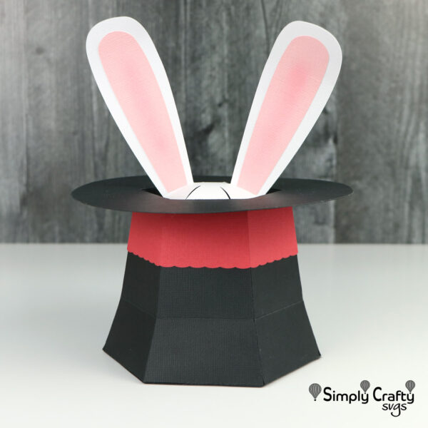 3D Magical Rabbit Hat Box SVG File