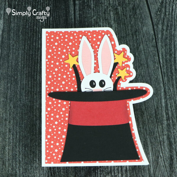 Magic Rabbit Hat Trick Card SVG File