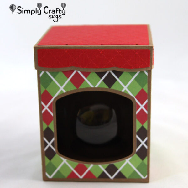 Round Ball Ornament Box with Lid 3.25 in. SVG File