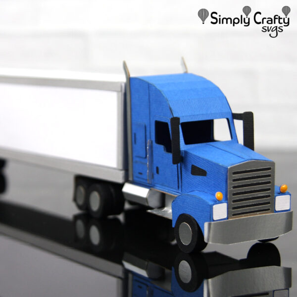 3D Semi-Truck with Trailer SVG File