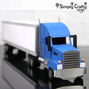 3D Semi-Truck with Trailer SVG File