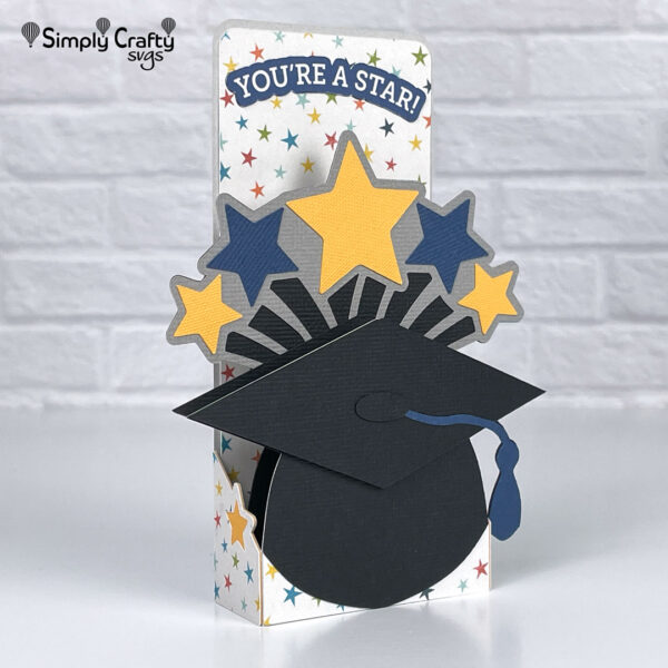 Star Graduation Box Card SVG File