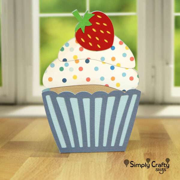 Strawberry Cupcake Card SVG File