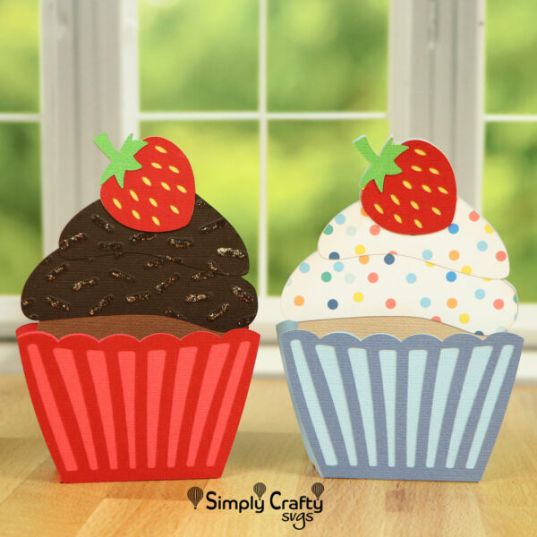 Strawberry Cupcake Card SVG File