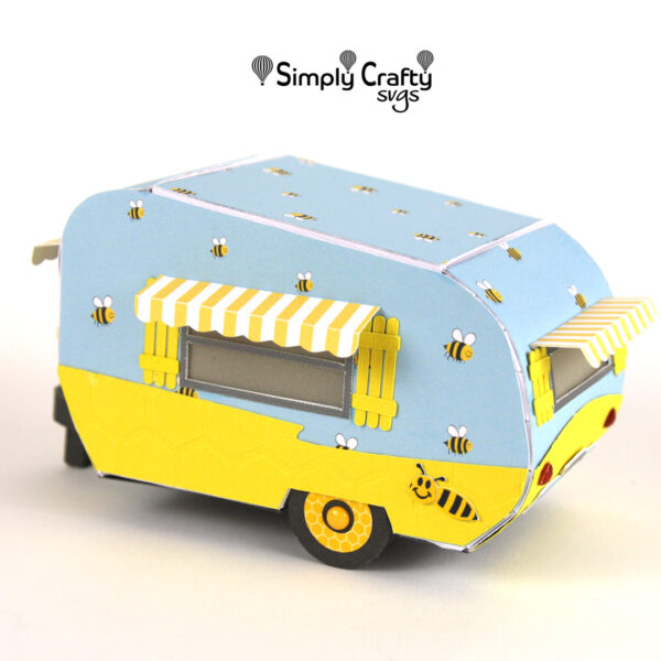 3D Bee Camper SVG File