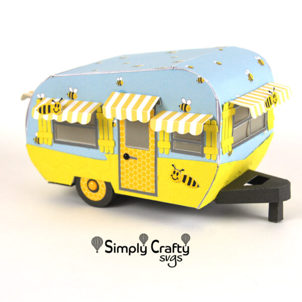 3D Bee Camper SVG File