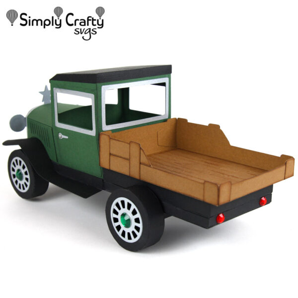 3D Vintage Flatbed Truck SVG