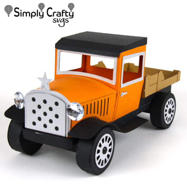 3D Vintage Flatbed Truck SVG