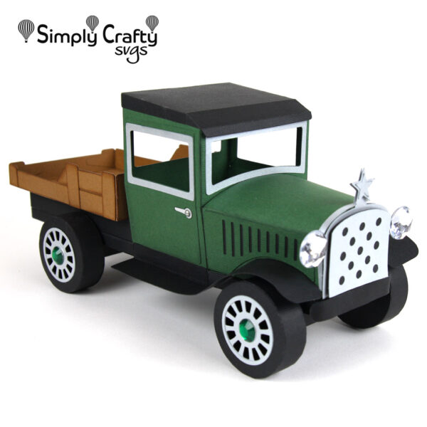 3D Vintage Flatbed Truck SVG