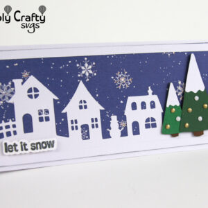 Christmas Village Slimline Card SVG File