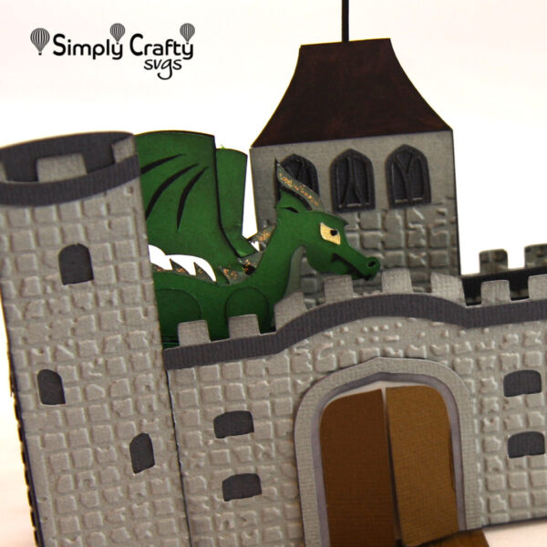 Dragon Castle Box Card SVG File