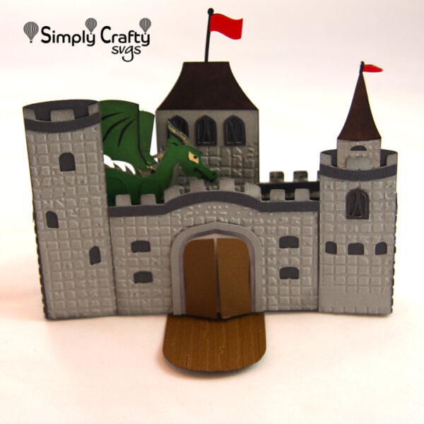 Dragon Castle Box Card SVG File