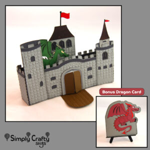 Dragon Castle Box Card SVG File