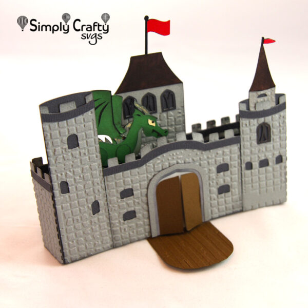 Dragon Castle Box Card SVG File