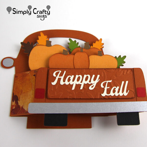 Fall Truck Box Card SVG File