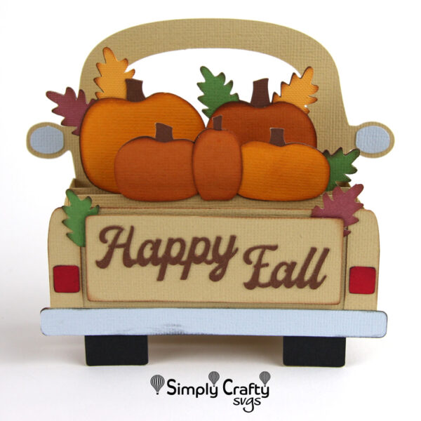 Fall Truck Box Card SVG File