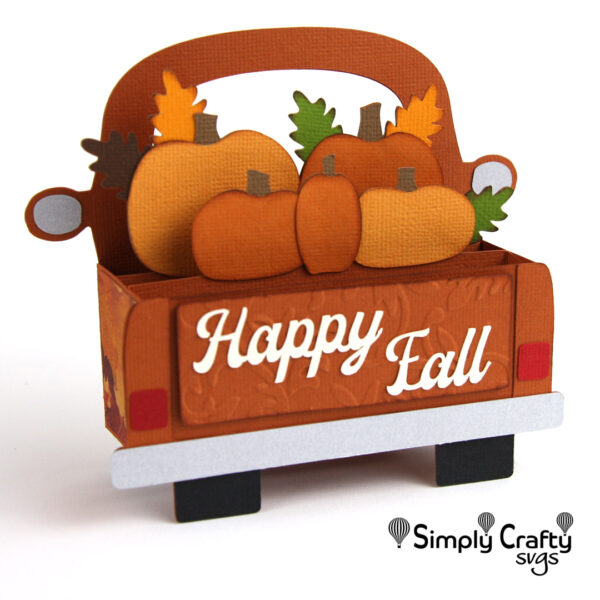 Fall Truck Box Card SVG File