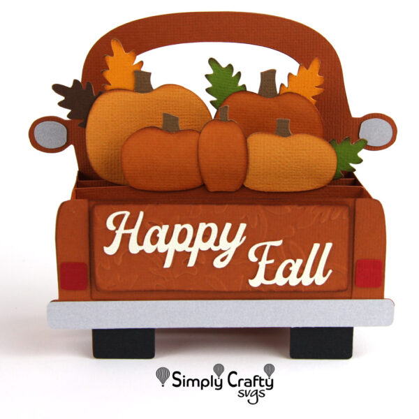 Fall Truck Box Card SVG File