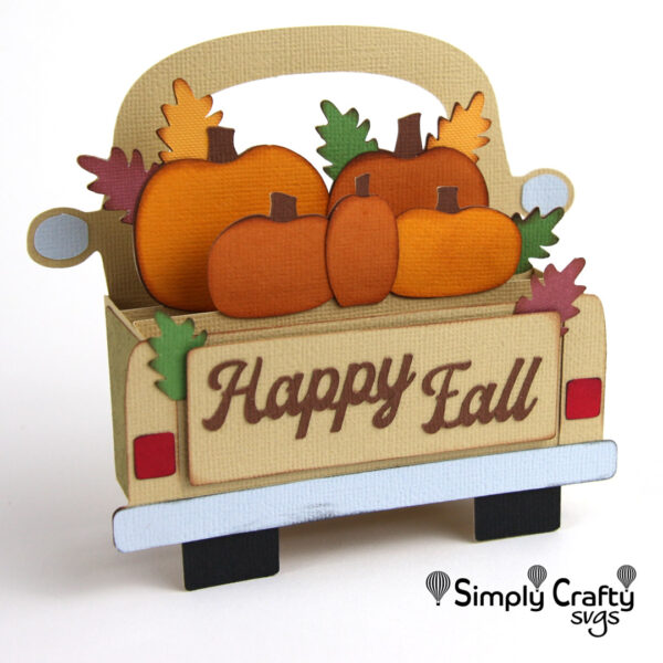 Fall Truck Box Card SVG File