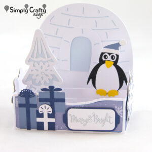 Penguin Christmas Box Card SVG File