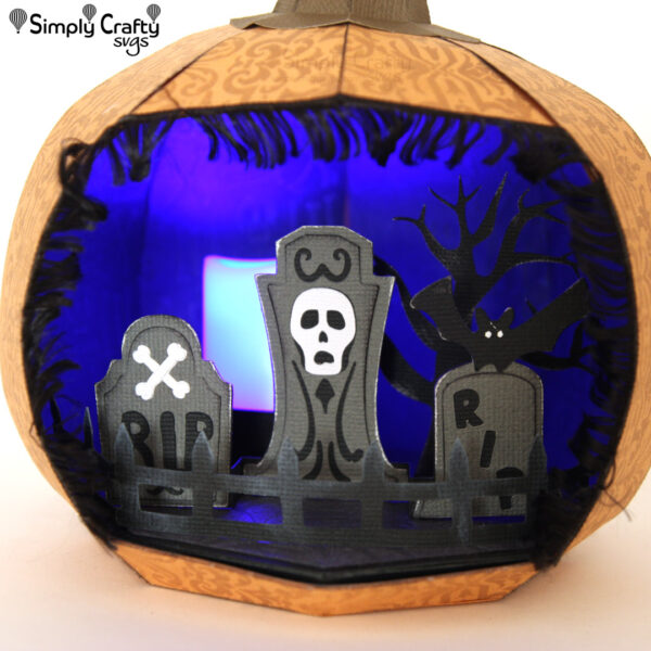 Pumpkin Graveyard Diorama SVG File