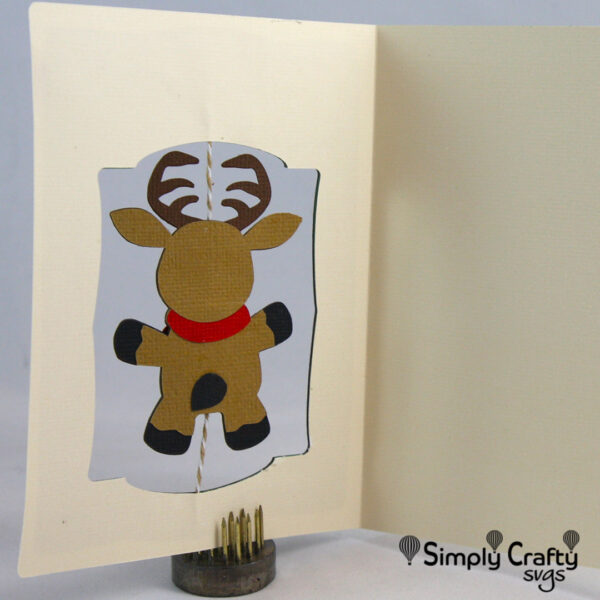 Reindeer Spinner Card SVG File