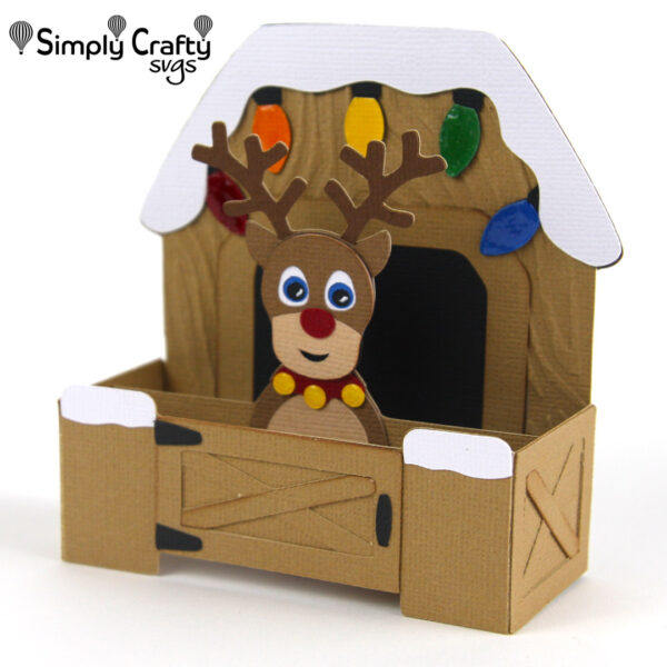 Reindeer Stable Card SVG File