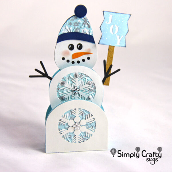 Wintery Snowman Box Card and Treat Box SVG File