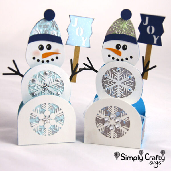 Wintery Snowman Box Card and Treat Box SVG File