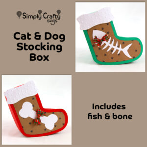 Cat and Dog Stocking Box SVG