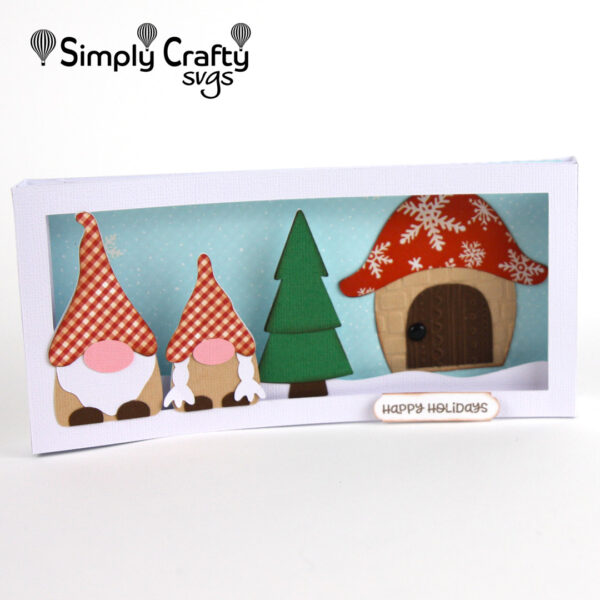 Gnome Family Slimline Card SVG