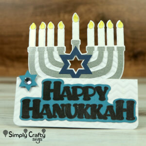 Hanukkah Menorah Card SVG