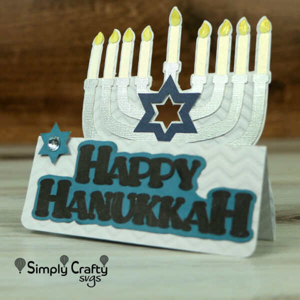 Hanukkah Menorah Card SVG