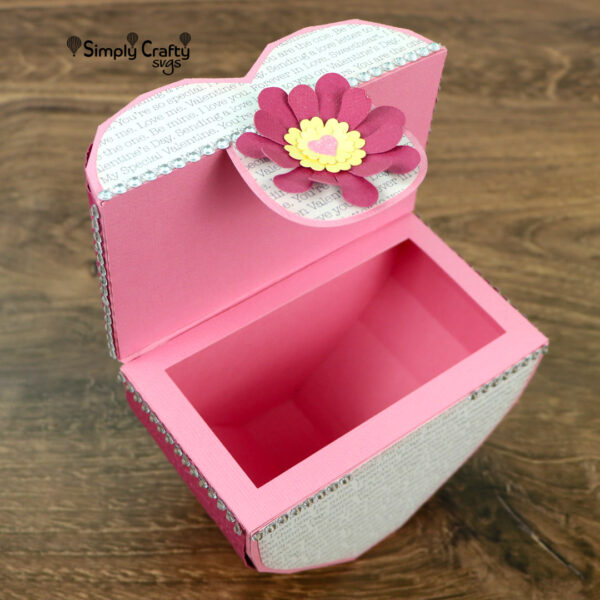 3D Heart Treasure Box SVG