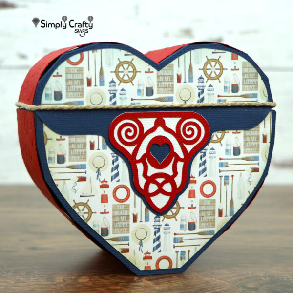 3D Heart Treasure Box SVG