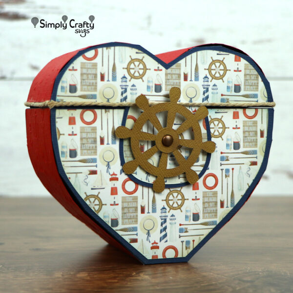 3D Heart Treasure Box SVG