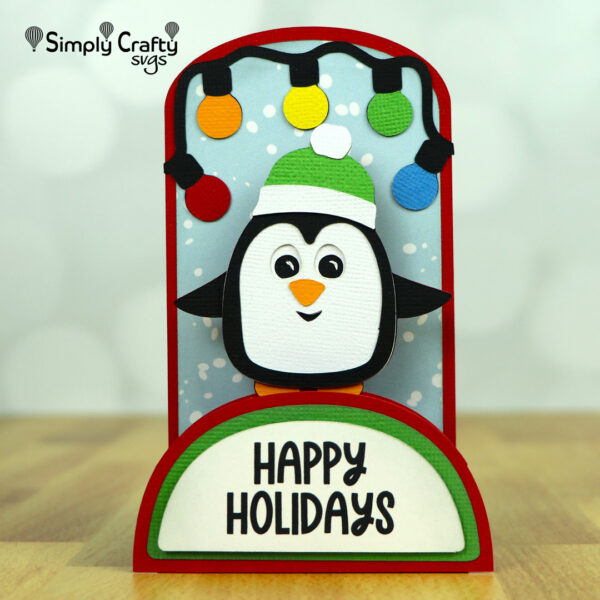 Christmas Penguin Friend Card SVG