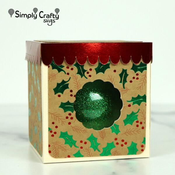 Ball Ornament Box with Lid 2.5 inches SVG