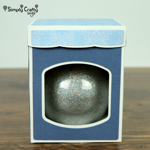 Ball Ornament Box with Lid 3.25 inches SVG