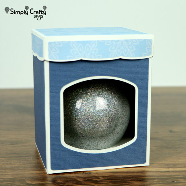 Ball Ornament Box with Lid 3.25 inches SVG