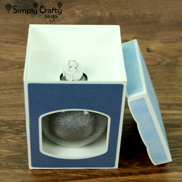 Ball Ornament Box with Lid 3.25 inches SVG